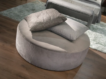 Round pouf bed - Upholstered round fabric pouf bed by CASA +39 - view 2